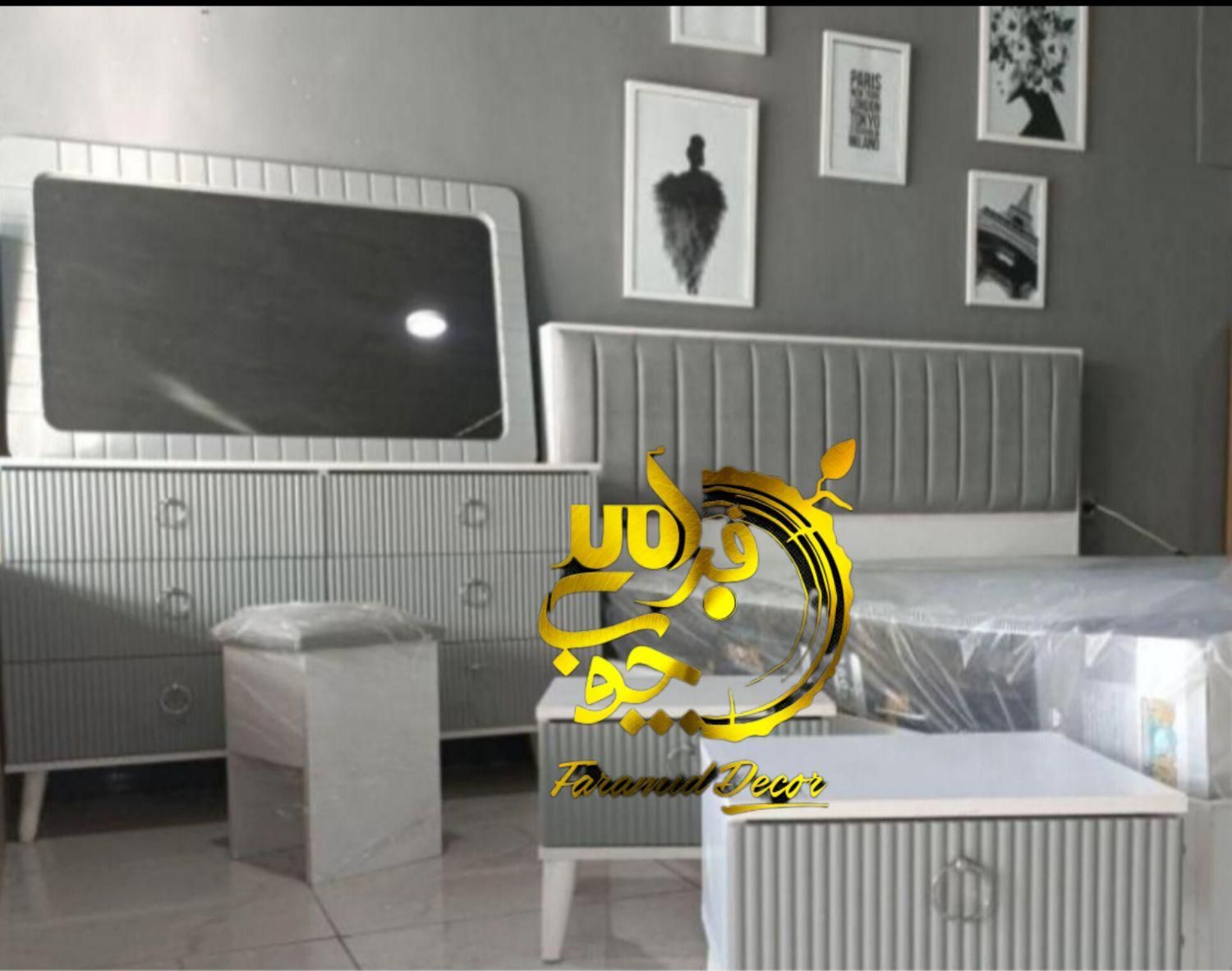 سرویس تخت خواب وکیوم طوسی شیاری|تخت و سرویس خواب|رشت, استقامت ۲|دیوار