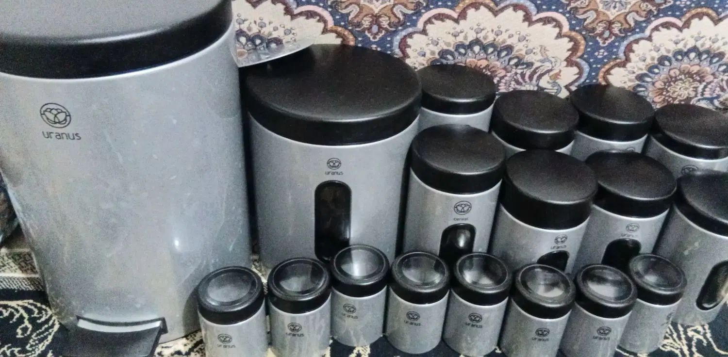 سرویس آشپزخونه ۱۷ پارچه استیل مارک اورانوس حد نو|ظروف نگهدارنده، پلاستیکی، یک‌بارمصرف|شوشتر, |دیوار