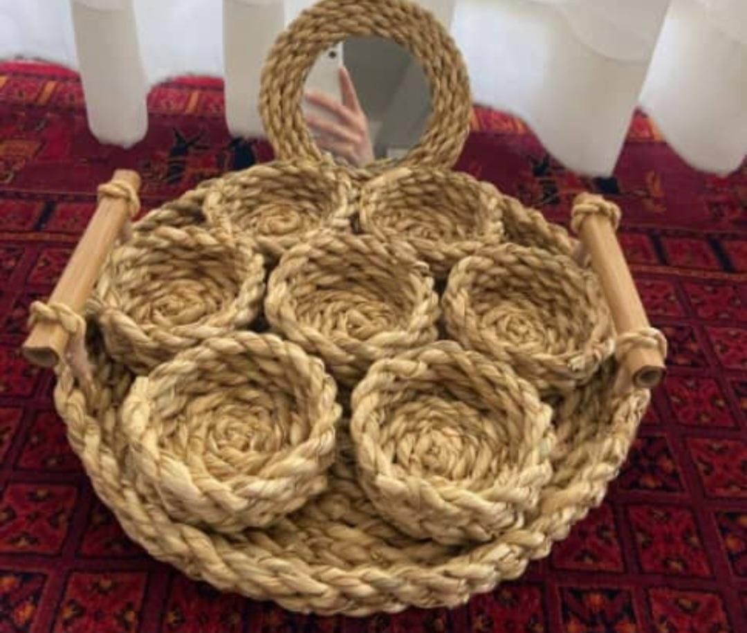 آینه رافیا و سبد حصیری و آباژور|صنایع دستی و سایر لوازم تزئینی|تهران, آذری|دیوار