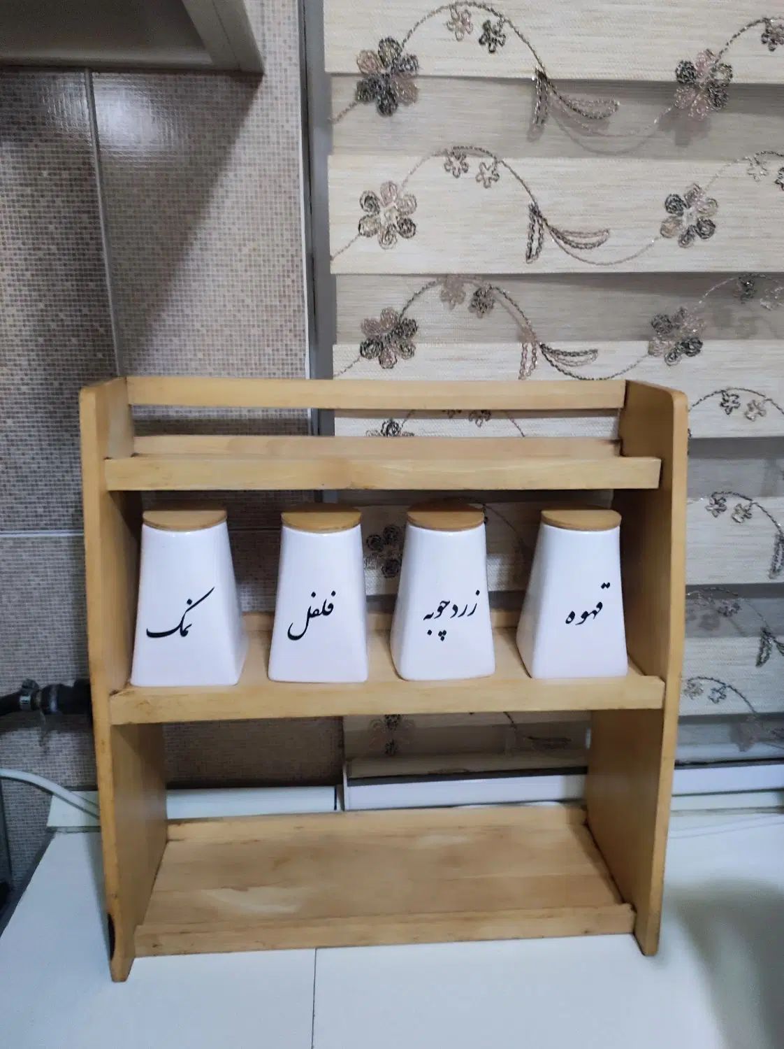 استند پاسماوری چوبی سه طبقه|آب‌چکان و نظم‌دهنده ظروف|تهران, نازی‌آباد|دیوار