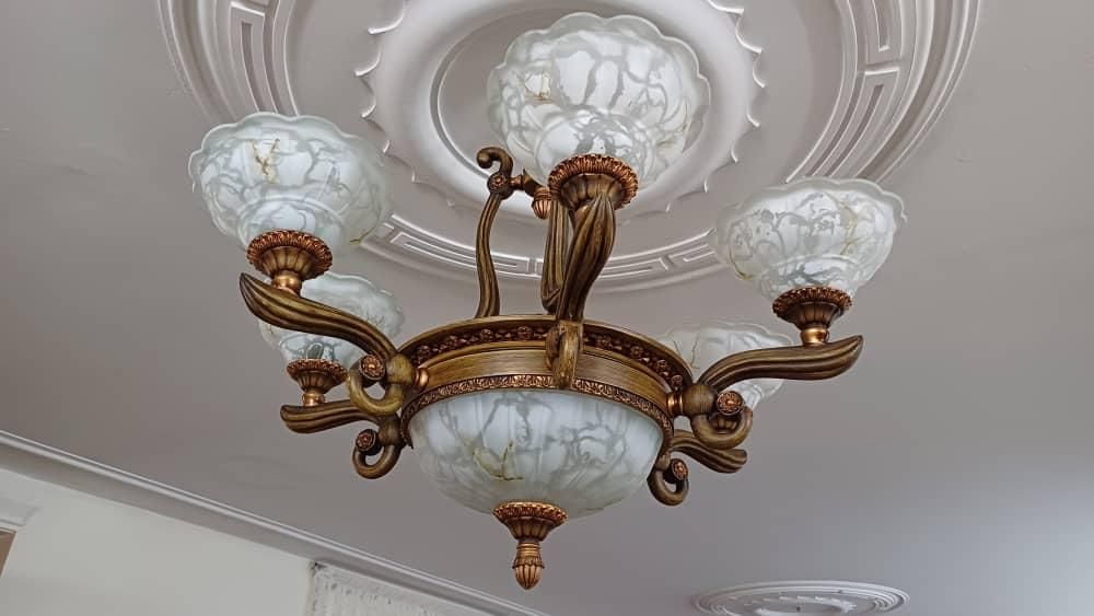 لوستر به همراه لامپ|لوستر و چراغ آویز|اراک, |دیوار