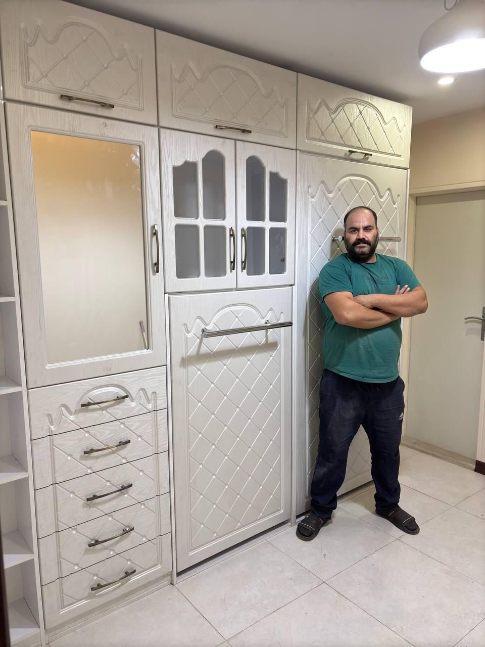 تخت کمجا کمددیواری مدلMDFپاکچوب تخت تاشودیواری|تخت و سرویس خواب|تهران, جنت‌آباد جنوبی|دیوار