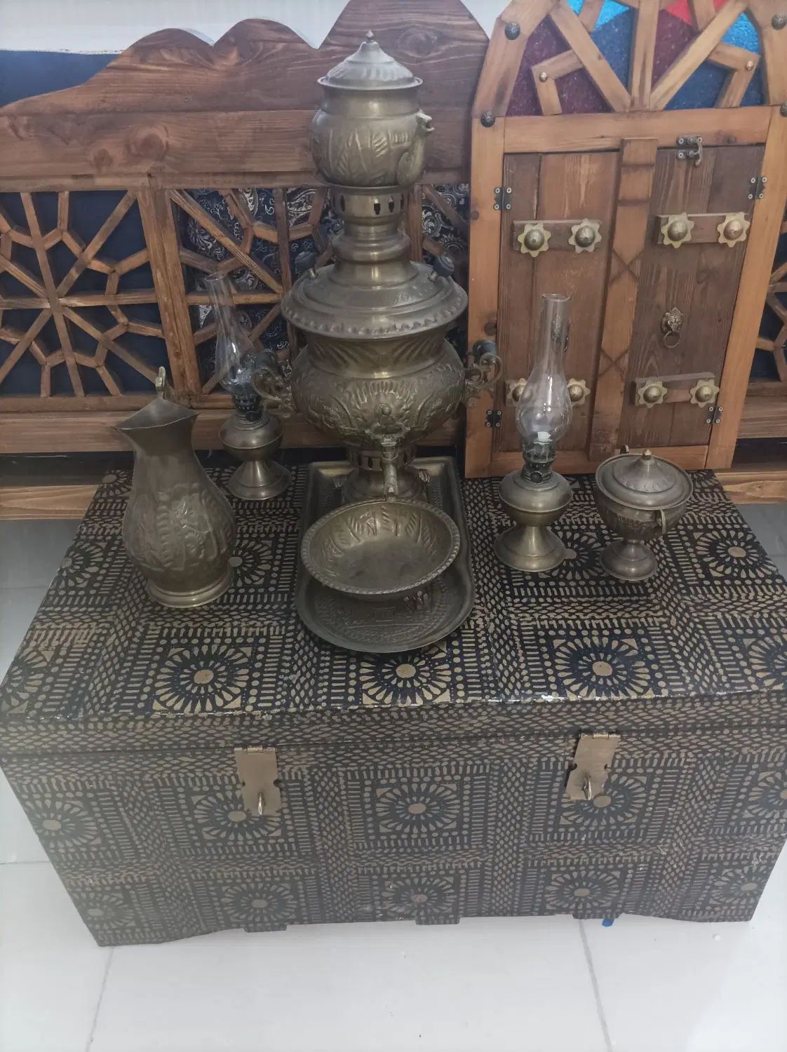سماور زغالی برنجی ( ست کامل نوستالژی)|صنایع دستی و سایر لوازم تزئینی|تهران, دولتخواه شمالی|دیوار