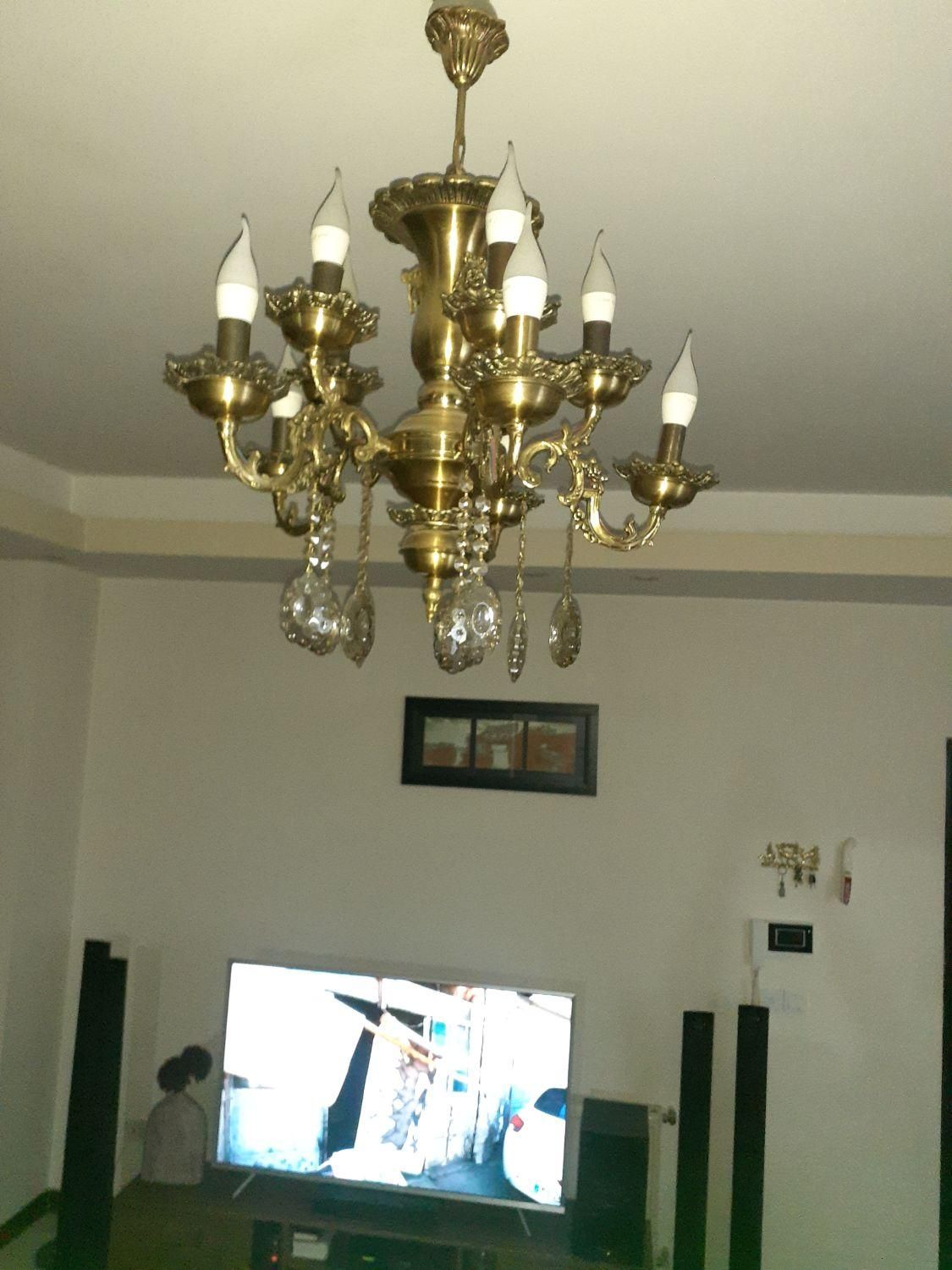 لوستر برنجی ۵ شاخه|لوستر و چراغ آویز|اندیشه, اندیشه فاز ۱|دیوار
