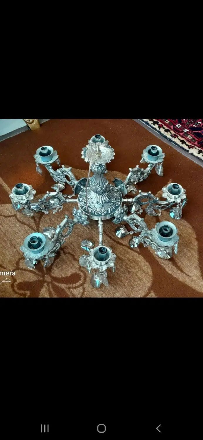 لوستر برنزی ۸ شاخه ۲ عدد|لوستر و چراغ آویز|تبریز, |دیوار