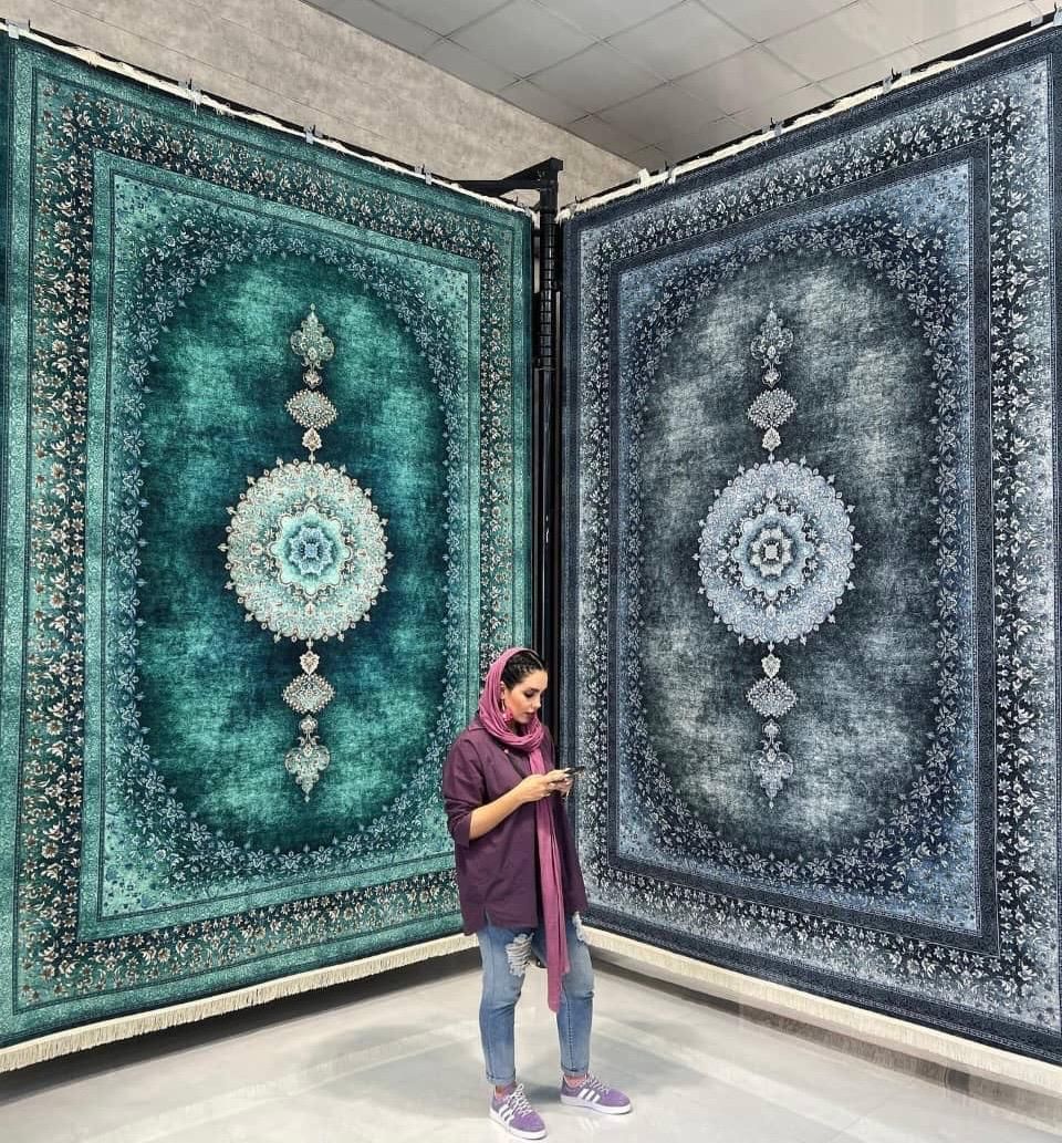 فرش آبی فیروزه‌ای طرح سالاری 1200شانه کد ۱۲۳۴۱|فرش|شیراز, عادل آباد|دیوار