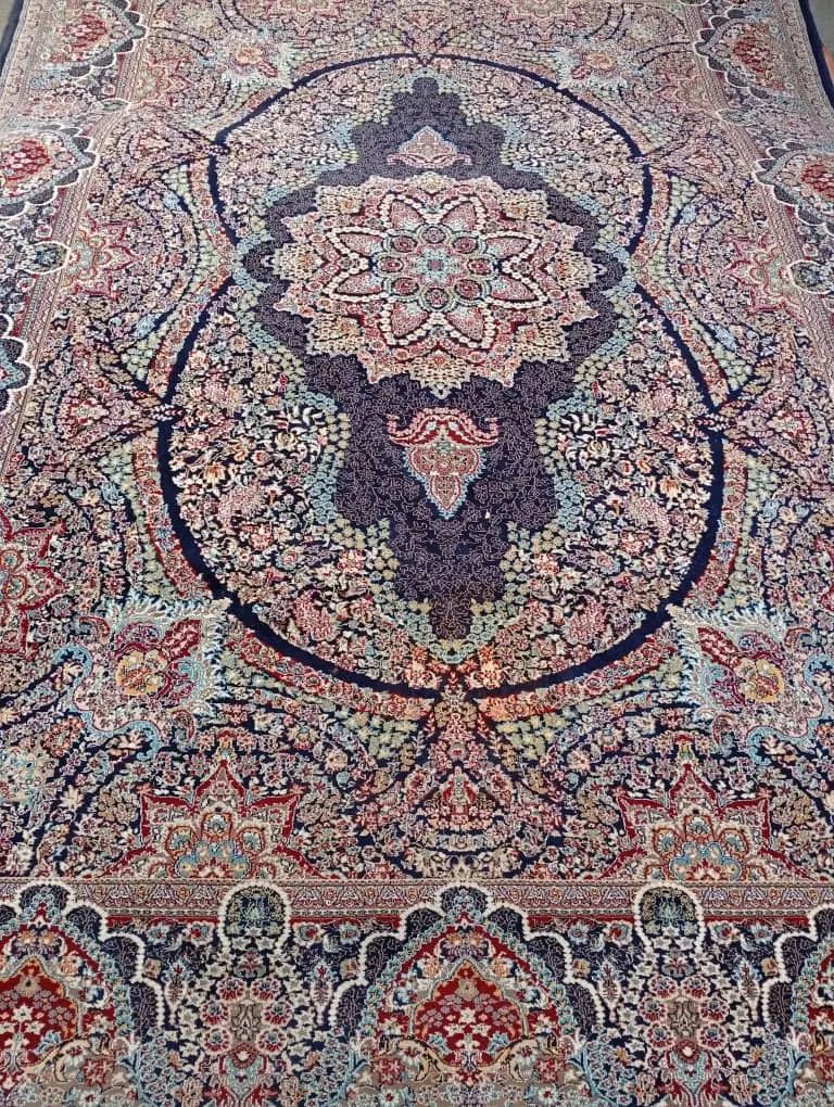 فرش ماشینی ۹متری جفت سرمه ای تک کرم|فرش|تهران, یاخجی آباد|دیوار