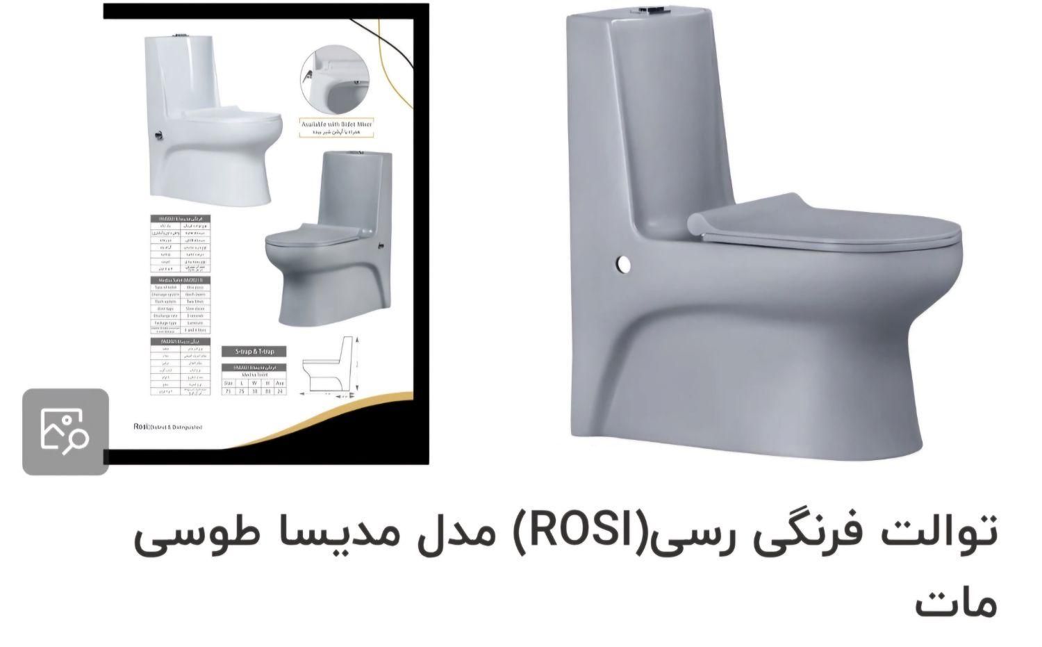 توالت فرنگی طوسی رسی مدل مدیسا|لوازم سرویس بهداشتی|اصفهان, گلستان|دیوار
