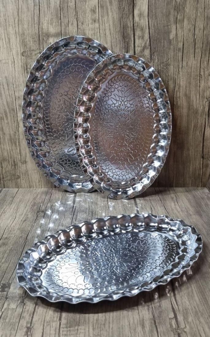 دیس (سینی ) استیل بیضی طرح دار ضد زنگ و رنگ ثابت|ظروف سرو و پذیرایی|مشهد, رضاییه|دیوار