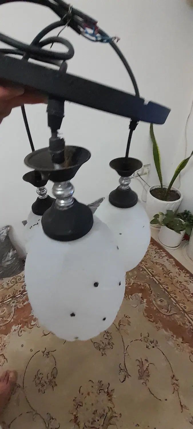 لوستر کریستالی ۳ شاخه|لوستر و چراغ آویز|کرج, گوهردشت|دیوار