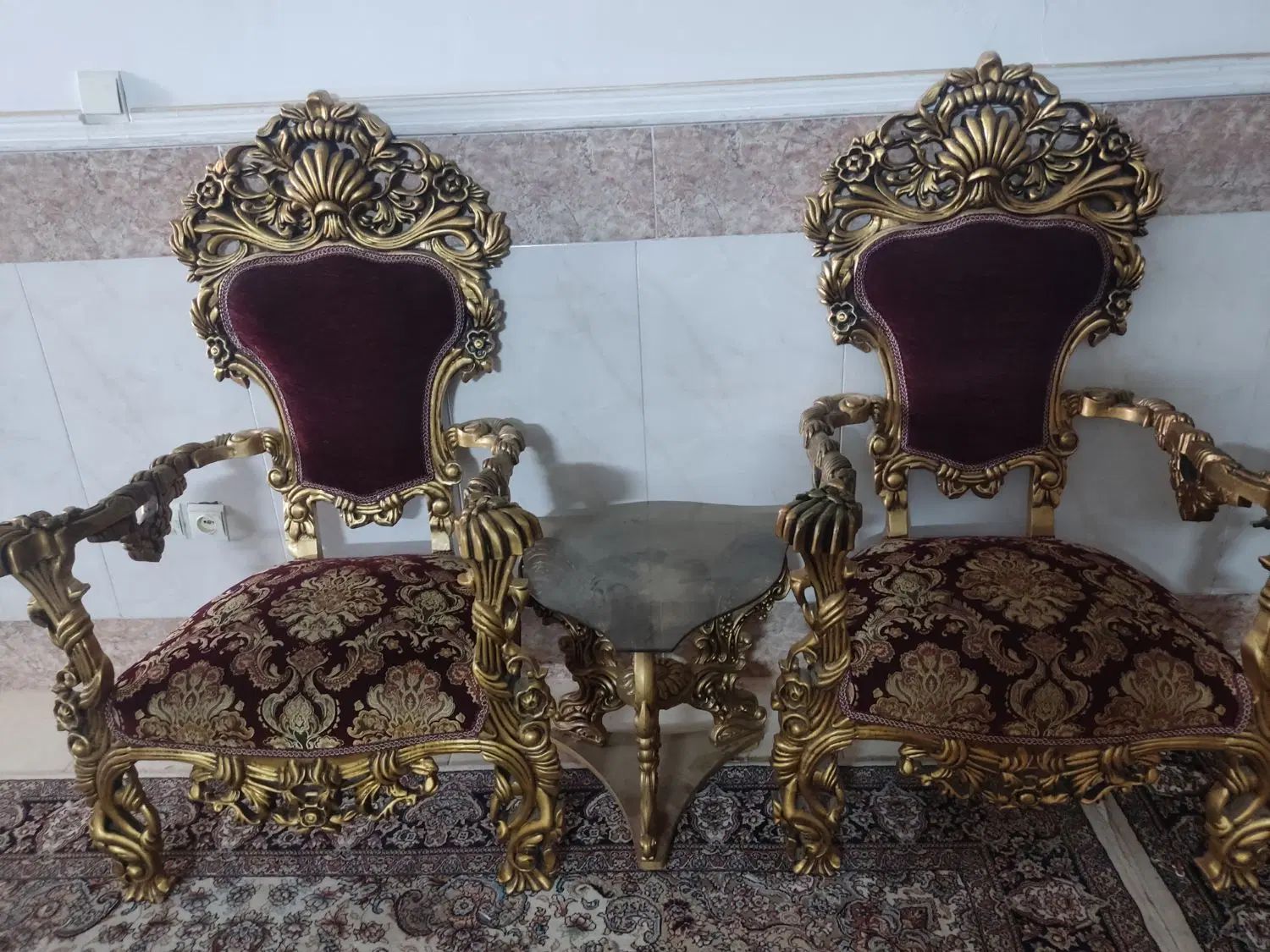یه دست مبلمان استیل ۷ نفره پنجه شیری ( صدفی )|مبلمان خانگی و میز عسلی|قم, شاد قلی|دیوار