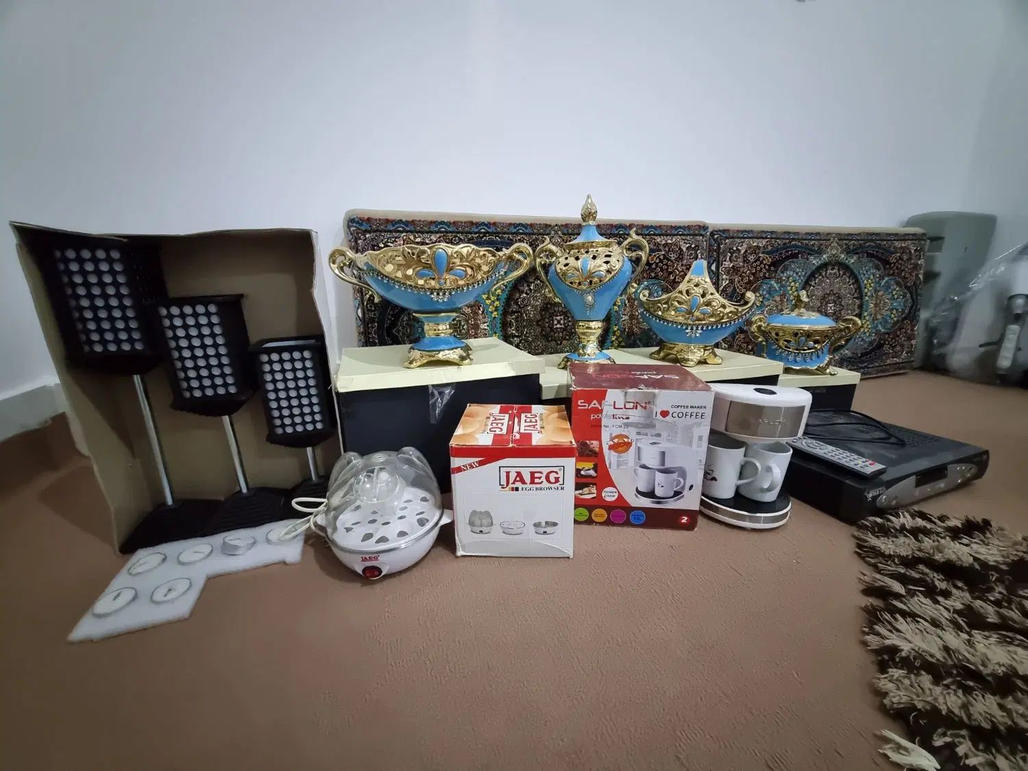 قهوه جوش و تخم مرغ پز و دکوری ویترین وجا شمعی|سماور، چای‌ساز، قهوه‌ساز|ساوه, |دیوار