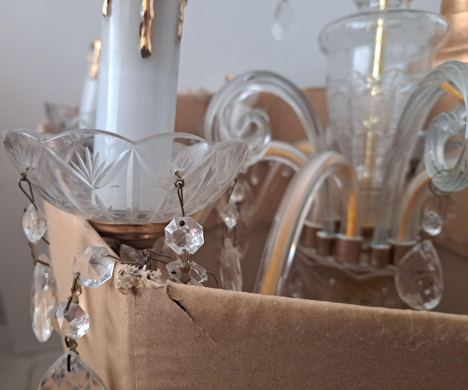 لوستر ۶شاخه کریستالی چک|لوستر و چراغ آویز|اصفهان, بهار آزادی|دیوار