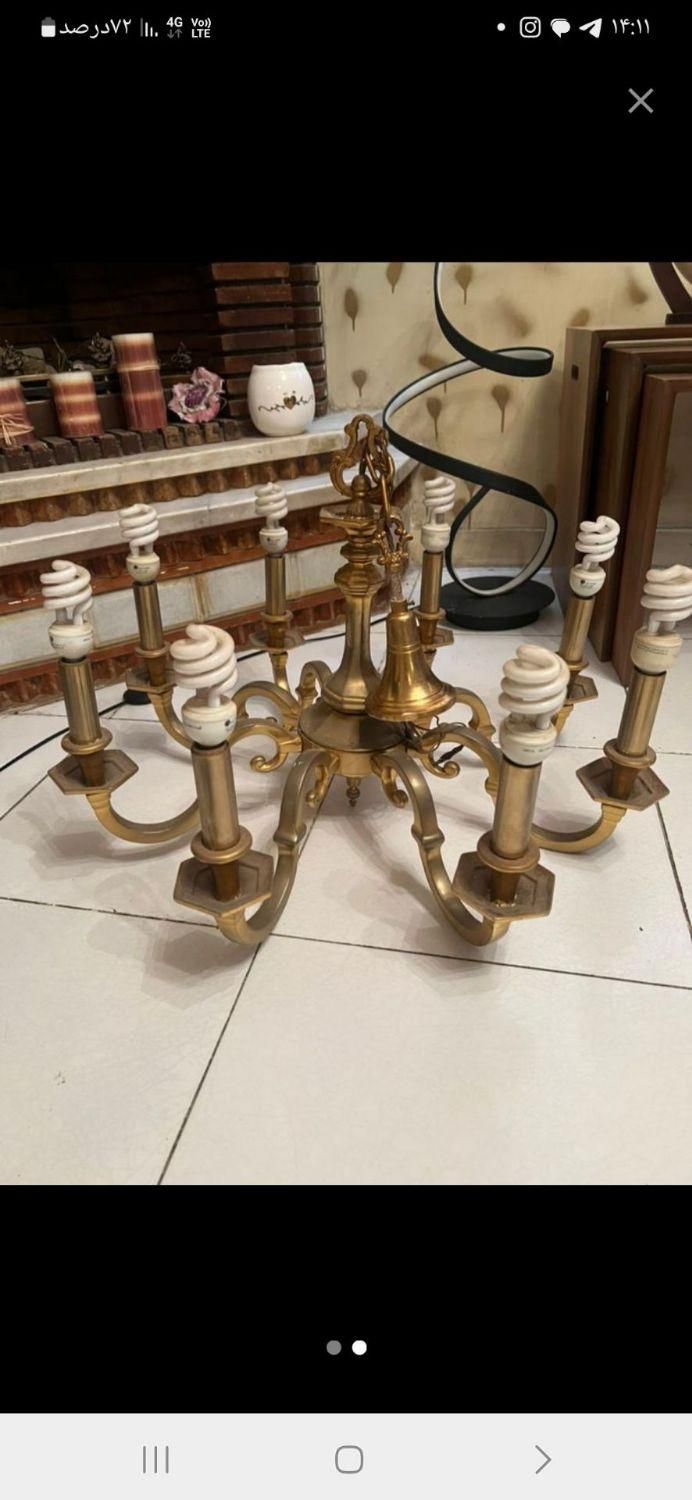 خریدار وفروش لوستر برنزی|لوستر و چراغ آویز|کرج, باغستان|دیوار