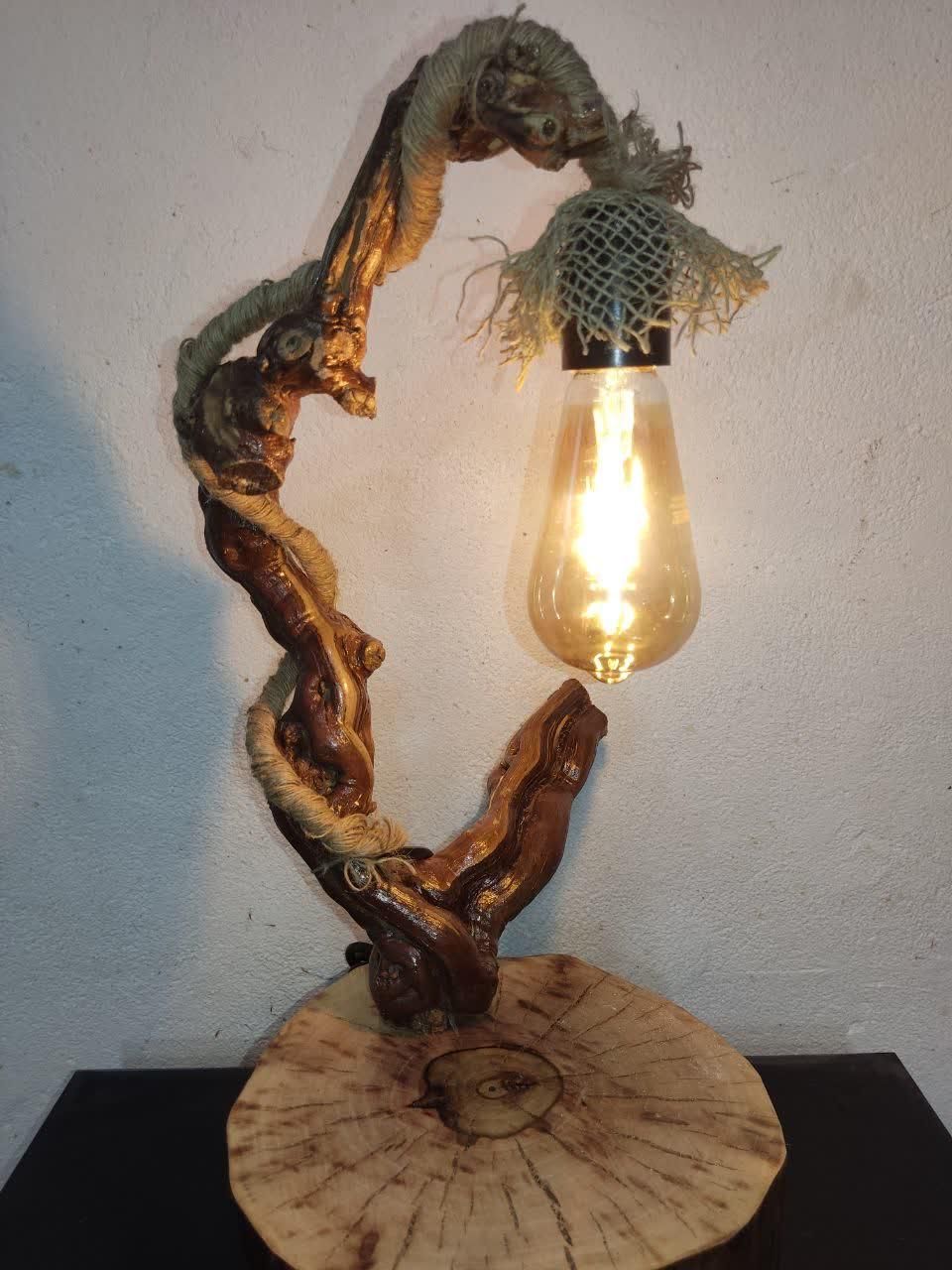 آباژورهای چوبی روستیک|چراغ خواب و آباژور|بندر ماهشهر, |دیوار