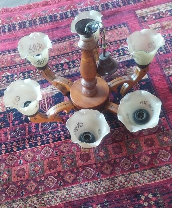 لوستر چوبی پذیرای6شاخ،3شاخ ناهارخوری،2تکشاخ دیواری|لوستر و چراغ آویز|ورامین, شهرک ولیعصر|دیوار