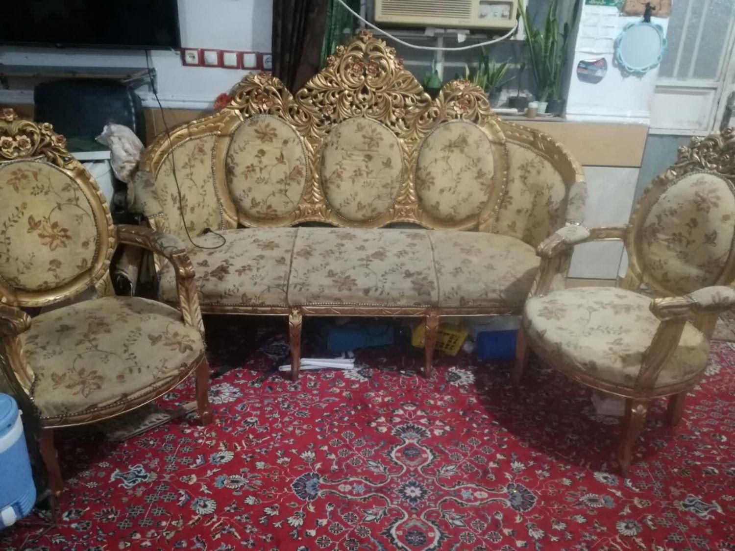 مبل چوبی شش نفره|مبلمان خانگی و میز عسلی|شوشتر, |دیوار