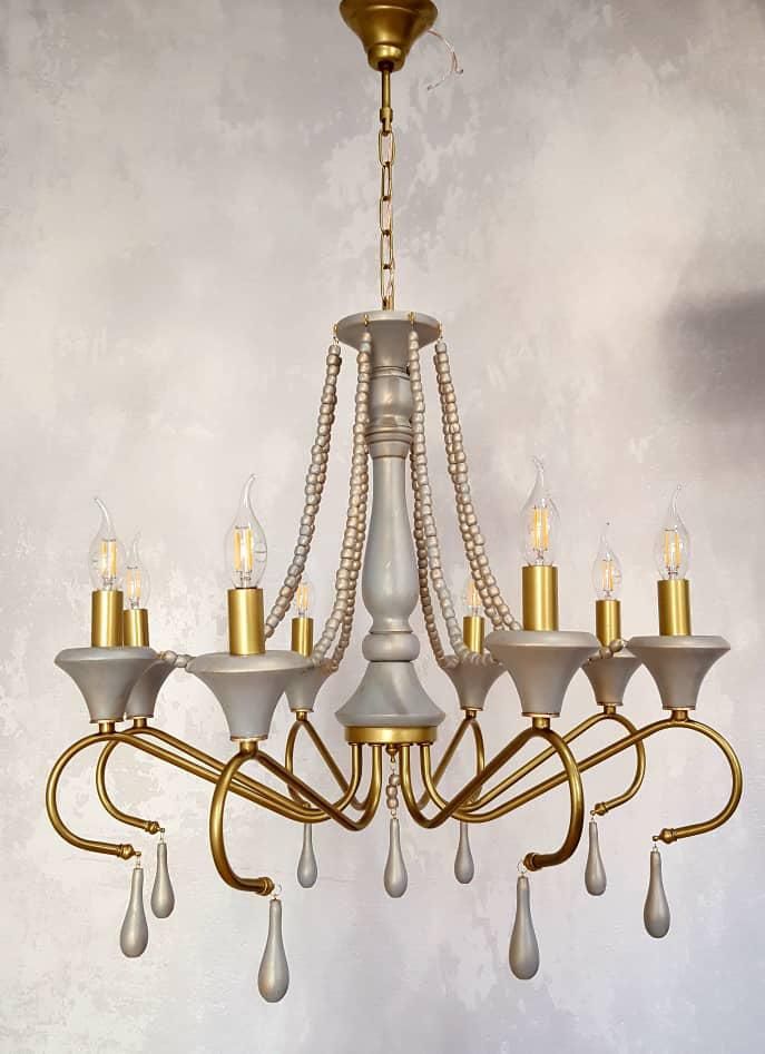 لوستر رستیک 8 شاخه رنگ پتینه|لوستر و چراغ آویز|مشهد, شهرک رازی (شهرک غرب)|دیوار