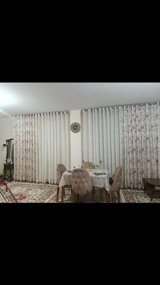 2 عدد پرده ارتفاع 2متر و 60 سانت، عرض 2 متر و 40|پرده، رانر، رومیزی|کرج, کیانمهر|دیوار