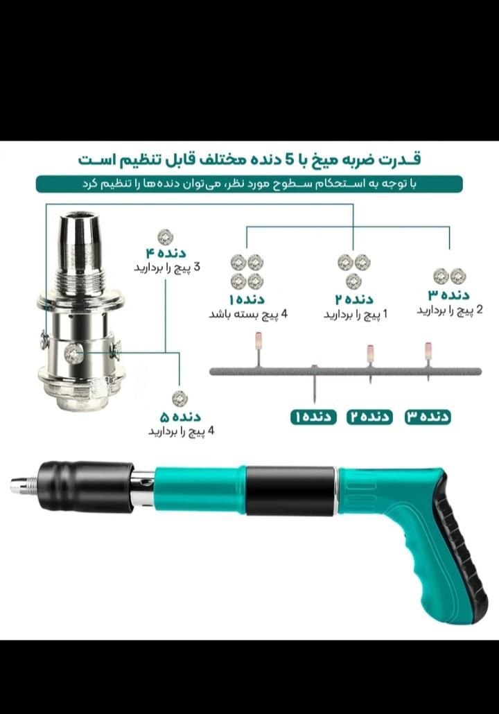 تفنگ دستی هیلتی میخ و چاشنی میگه آهن و بتن|ابزارآلات|کیش, |دیوار