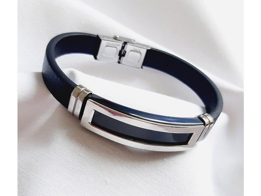 دستبند مردانه استیل مدل مشکی مینیمال|بدلیجات|اراک, |دیوار