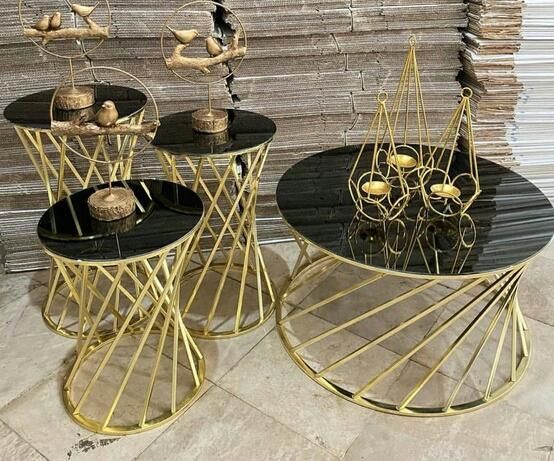 عسلی پیچک جلو مبلی و عسلی پایه فلزی طلایی مدل پیچک|مبلمان خانگی و میز عسلی|آفتاب, |دیوار