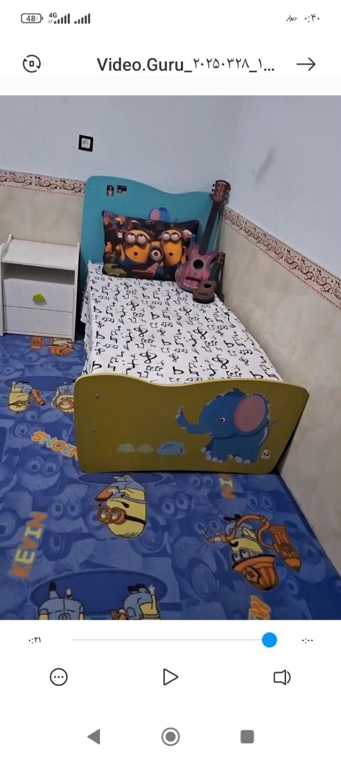 تخت کودک کشودار|تخت و سرویس خواب|کرمانشاه, |دیوار