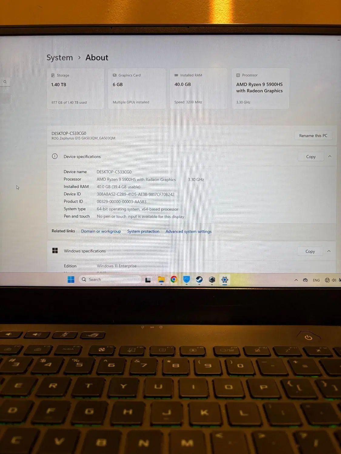 لپتاپ گیمینگ ایسوس راگ asus rog zephyrus g15|رایانه همراه|تهران, پاسداران|دیوار