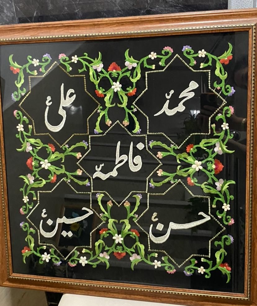 تابلوی پنج تن صنایع دستی ابریشم*هدیه هنری خاص*|تابلو، نقاشی، عکس|رشت, منظریه|دیوار