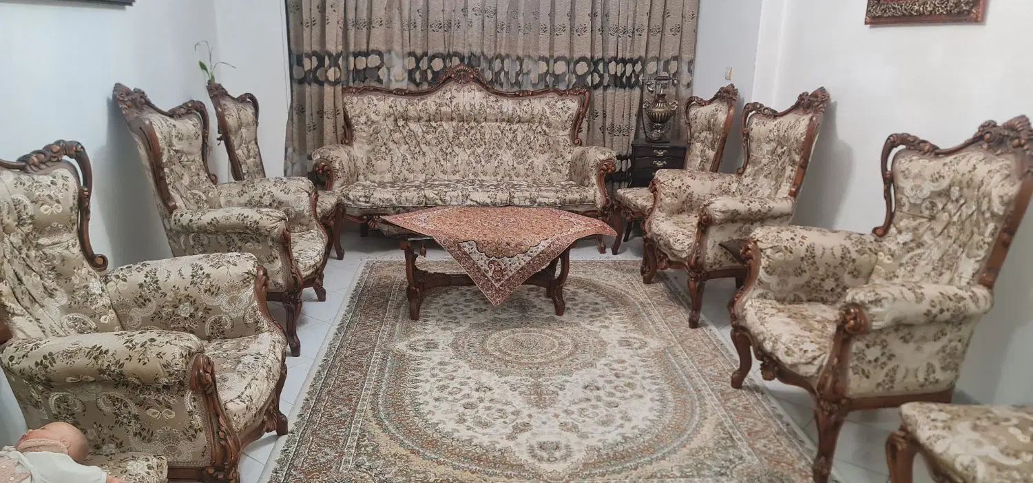 مبل استیل ۹ نفره و میز ناهار خوری ست ۸ نفره|مبلمان خانگی و میز عسلی|تهران, نارمک جنوبی|دیوار