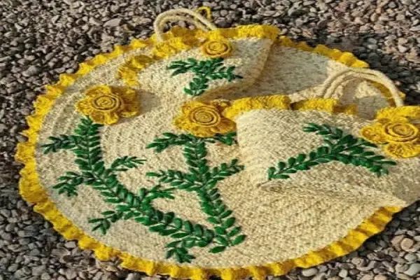 فروش حصیر بافی ساک، سفره و کلاه و... کلی و جزعی|صنایع دستی و سایر لوازم تزئینی|خمام, |دیوار