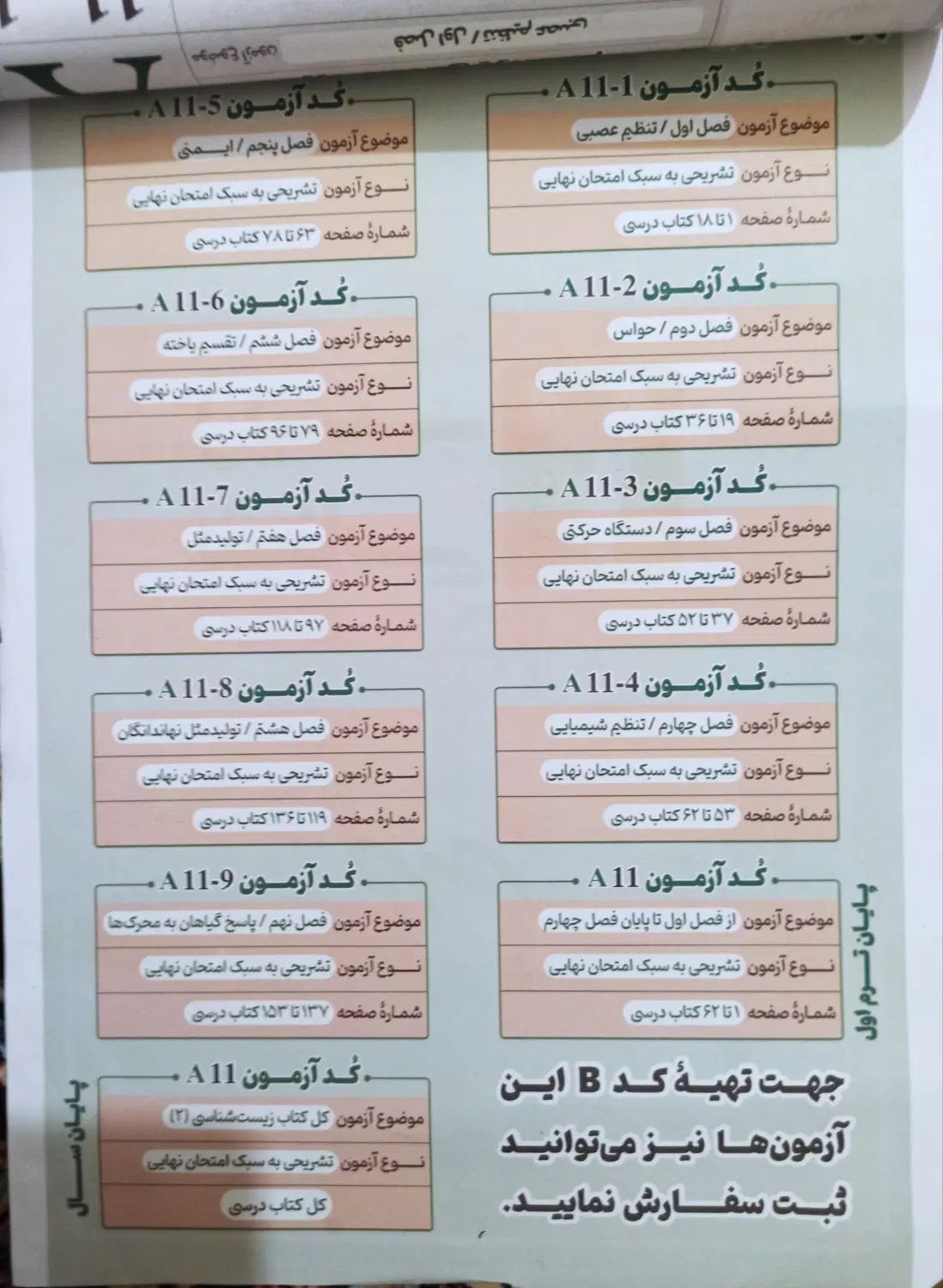 جزوه سوال زیست یازدهم، آمادگی امتحان نهایی مفت|کتاب و مجله آموزشی|مشهد, امام رضا (ع)|دیوار