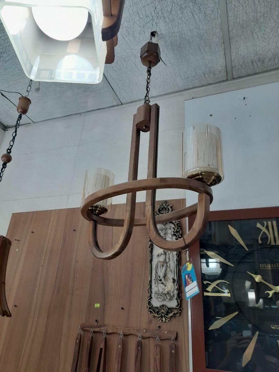 لوستر چوبی مدل سوگول|لوستر و چراغ آویز|کرج, شاهین‌ویلا|دیوار
