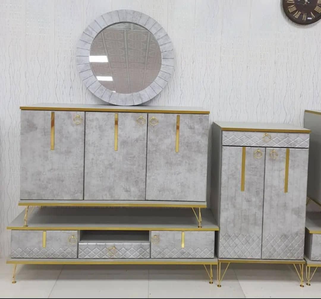 سِت کامل۴ تیکه( آینه کنسول،میز تلوزیون،جاکفشی)|بوفه، ویترین، کنسول|ساوه, |دیوار