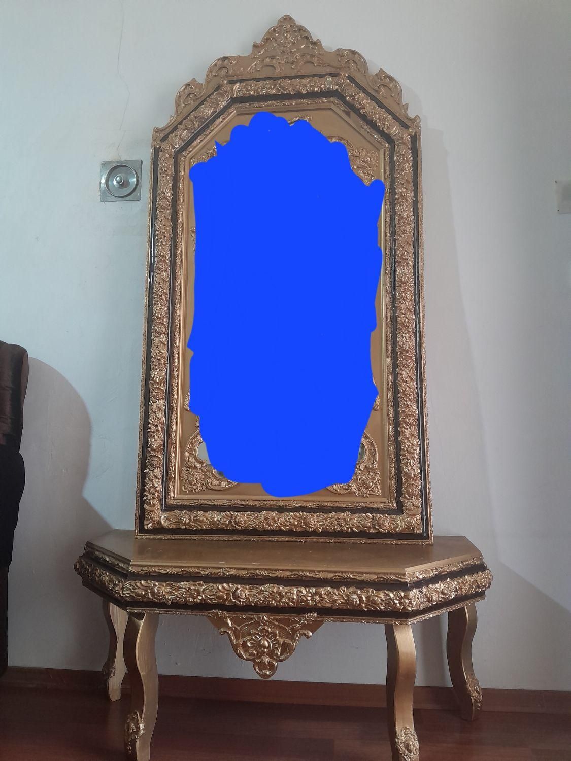 آینه کنسول چوبی|بوفه، ویترین، کنسول|ماکو, |دیوار