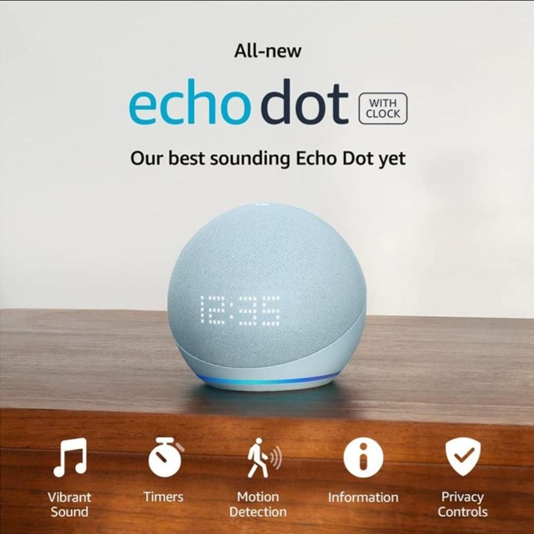 دستیار صوتی الکسا آمازون ECHO DOT 5th Gen + CLOCK|سیستم صوتی خانگی|تهران, الهیه|دیوار