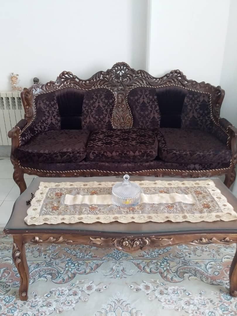 مبل استیل با چوب گردو|مبلمان خانگی و میز عسلی|اصفهان, جلفا|دیوار