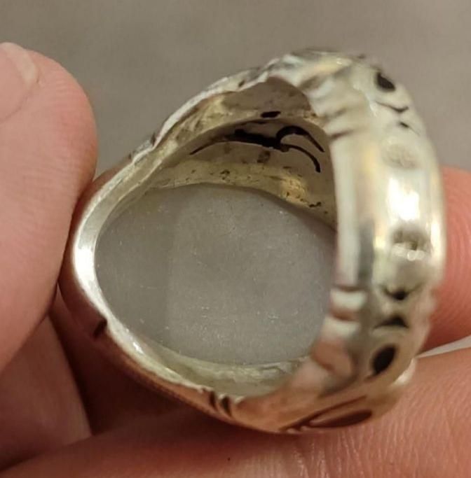 انگشتر نقره دستساز لسانی قلمزنی سنگ شجر|بدلیجات|تهران, نیروی هوایی (پیروزی)|دیوار