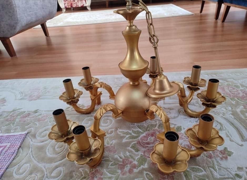 فروش و خریدار لوستر های برنزی ابکاری طلایی|لوستر و چراغ آویز|کرج, جهان‌شهر|دیوار