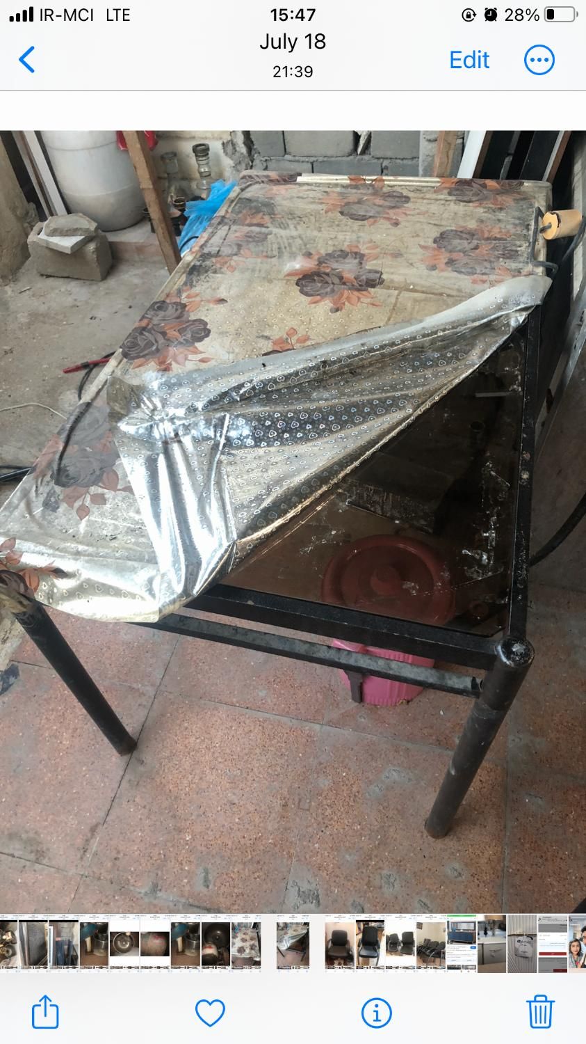 میز آهنی شیشه ای|مبلمان اداری|قشم, |دیوار