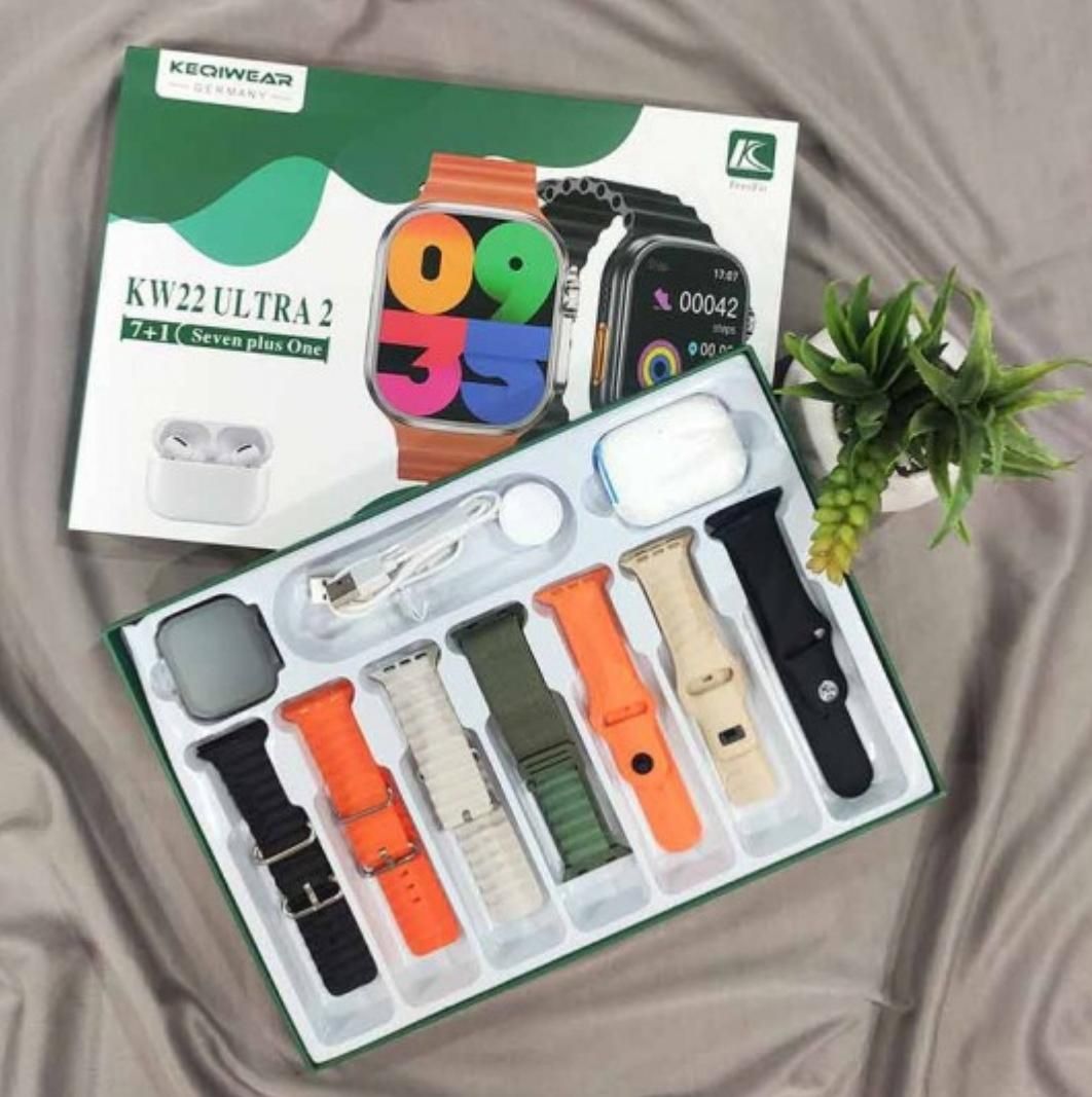 پک ساعت هوشمند KW22 ultra2 با ایرپاد و 7 بند|ساعت|بیرجند, |دیوار