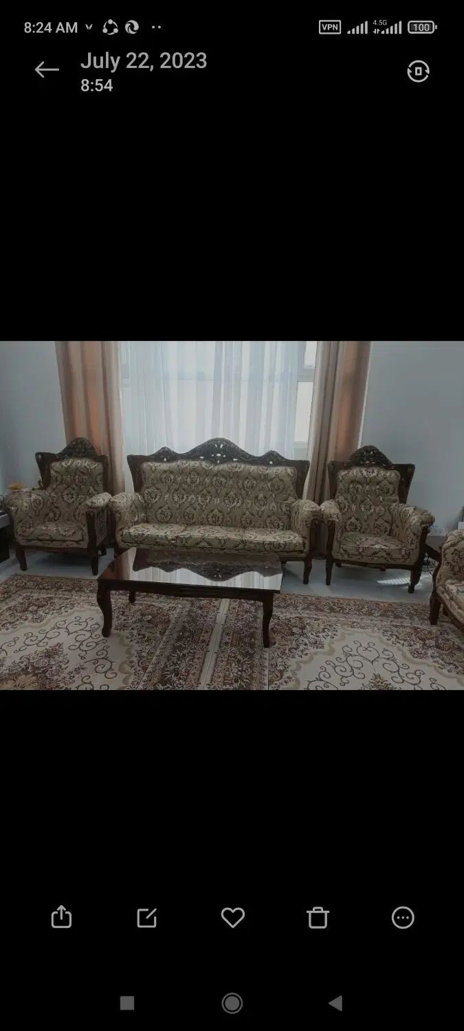 مبل 9نفره و میز ناهار خوری 8نفره استیل کاملا سالم|مبلمان خانگی و میز عسلی|کرج, شهرک جهان‌نما|دیوار
