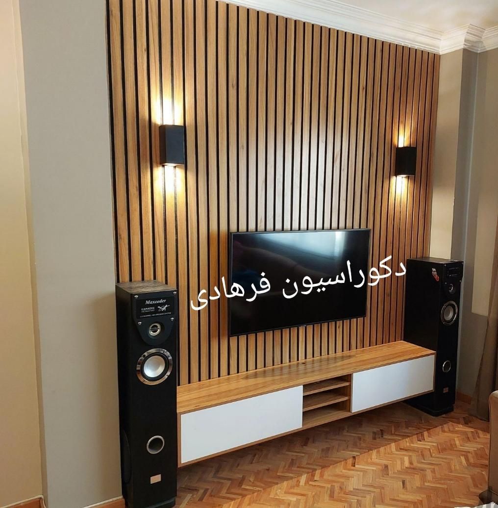 ساخت میزتلویزیون ، میز تی وی سفارشی وال(Tv wall)|میز تلویزیون|رشت, نظری|دیوار