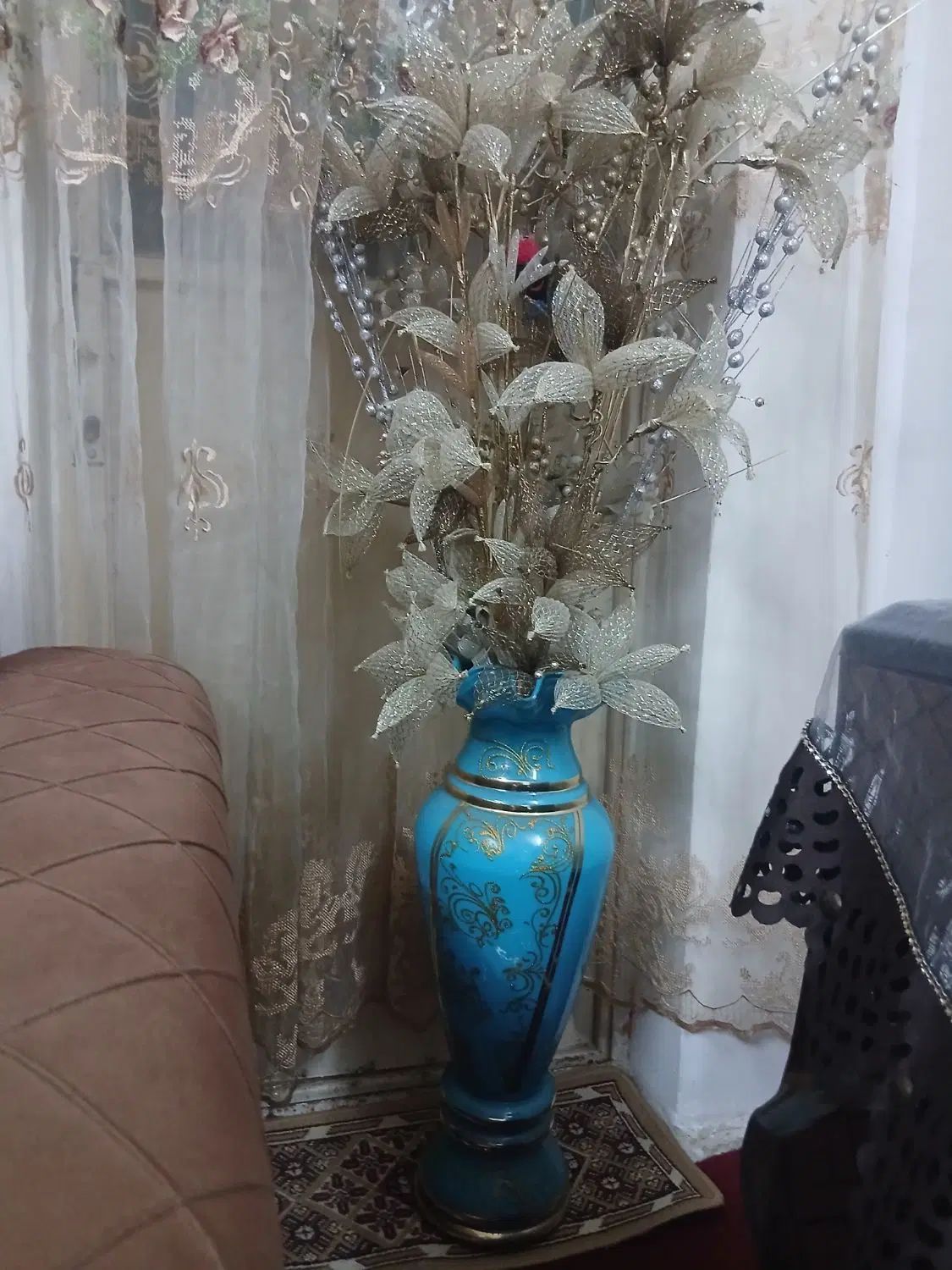 گلدان فیروزه ایی|صنایع دستی و سایر لوازم تزئینی|رشت, پل تالشان|دیوار