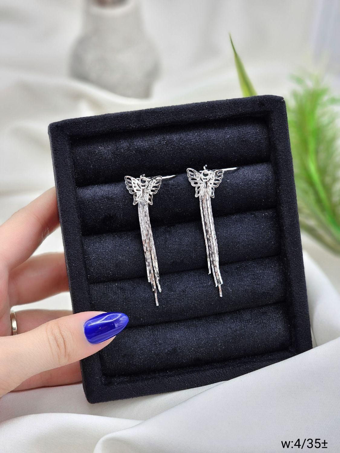 گوشواره تراش نقره ایتالیایی آویز عیار925 ایتالیا|بدلیجات|تبریز, |دیوار