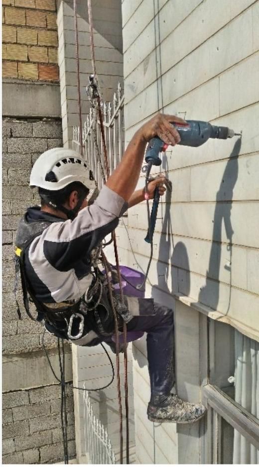 پیچ ورولپلاک نما رول پلاک کردن سنگ باطناب راپل کار|خدمات پیشه و مهارت|اسلامشهر, زرافشان|دیوار