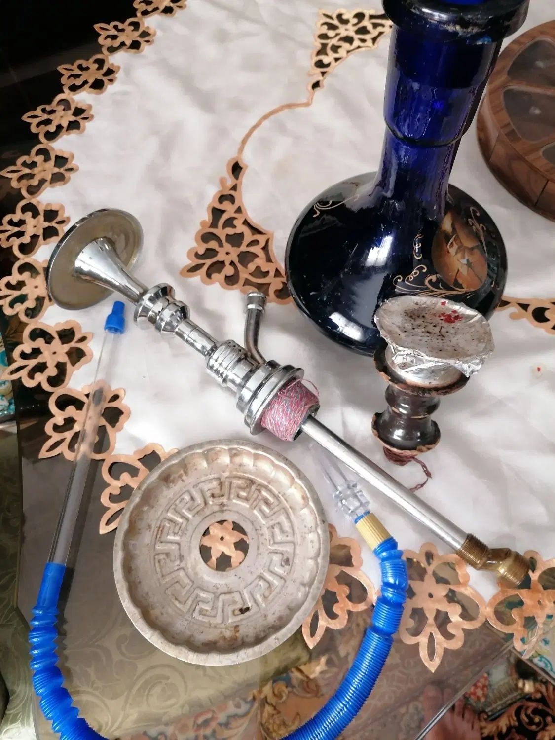 قلیون برنجی نقره ای|کلکسیون و سرگرمی|تهران, فلاح|دیوار
