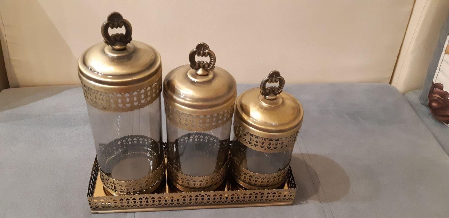 جا ادویه بدنه فلز طرح برنج و شیشه|ظروف نگهدارنده، پلاستیکی، یک‌بارمصرف|اصفهان, شاهزاده ابراهیم|دیوار