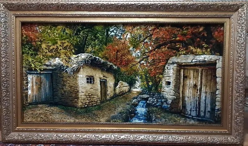 تابلوفرش دستبافت/تابلو فرش طرح کوچه باغ پاییز|تابلو فرش|تهران, استاد معین|دیوار