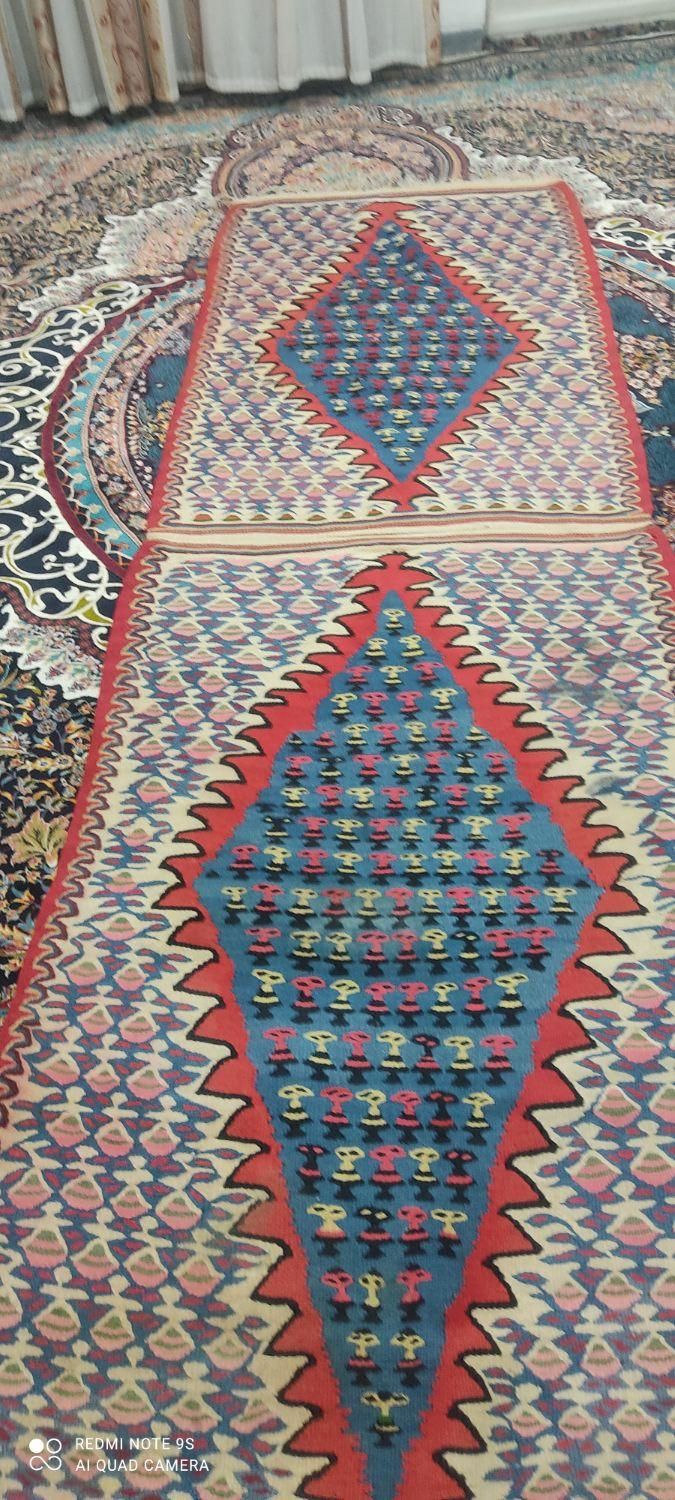 گلیم قدیمی دوتا یک مترو نیمی|گلیم، جاجیم، گبه|نهاوند, |دیوار